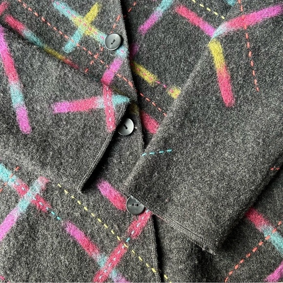 Talbots Abstract Printed Pure Wool Felted Jacket - Picture 11 of 15